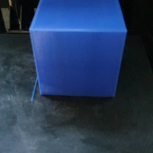 Blue cube printed